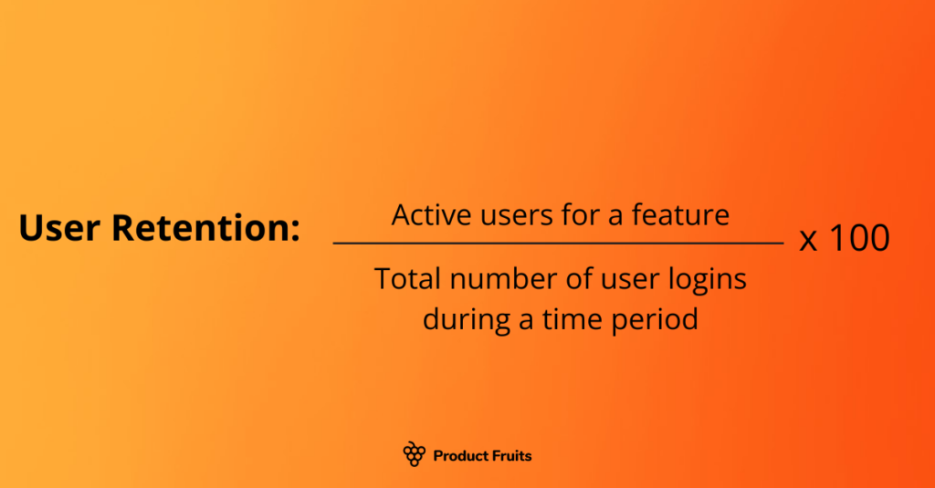 user retention forumla by product