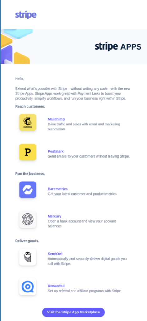 Stripe email screenshot for example